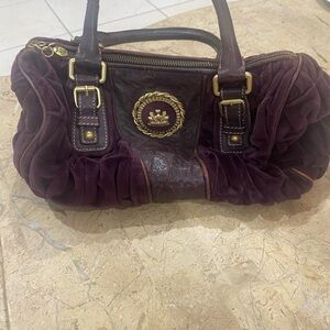 Juicy Couture velour and lambskin bag